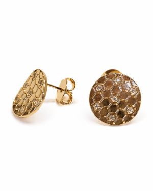 Aro Redondo 15mm con Micros Zirconia Cristal: 18k