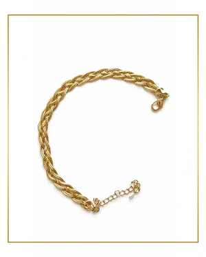 Pulsera trenza de oro