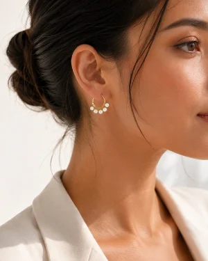 Aros perlas de la corona